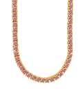 Cecil Pink Sapphire CZ Tennis Necklace