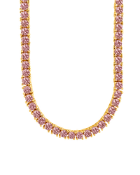 Cecil Pink Sapphire CZ Tennis Necklace