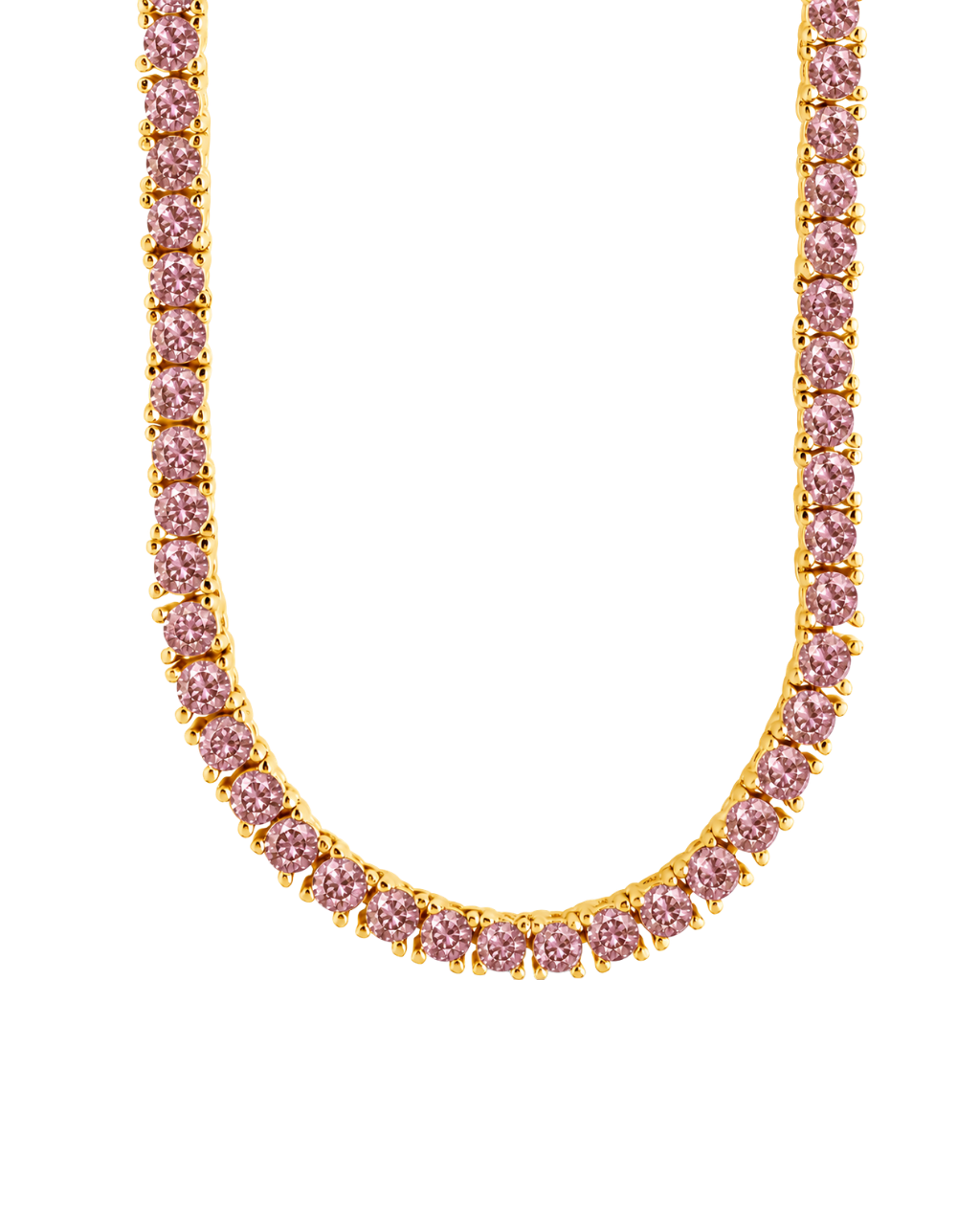 Cecil Pink Sapphire CZ Tennis Necklace
