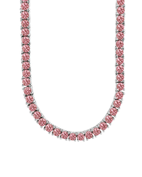 Cecil Pink Sapphire CZ Tennis Necklace