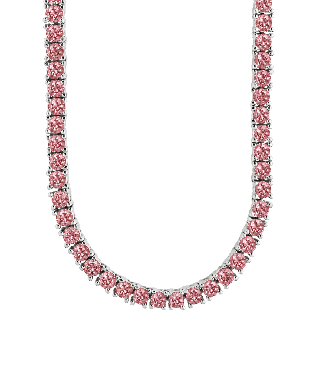 Cecil Pink Sapphire CZ Tennis Necklace