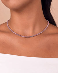 Cecil Pink Sapphire CZ Tennis Necklace