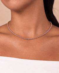 Cecil Pink Sapphire CZ Tennis Necklace
