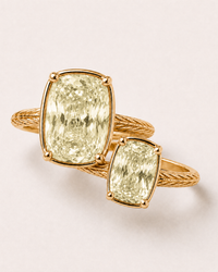 Sterling Silver Light Yellow Elongated Cushion Ring - Original & Mini Bundle
