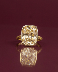 Sterling Silver Elongated Cushion Light Yellow CZ Cocktail Ring - Sterling Forever