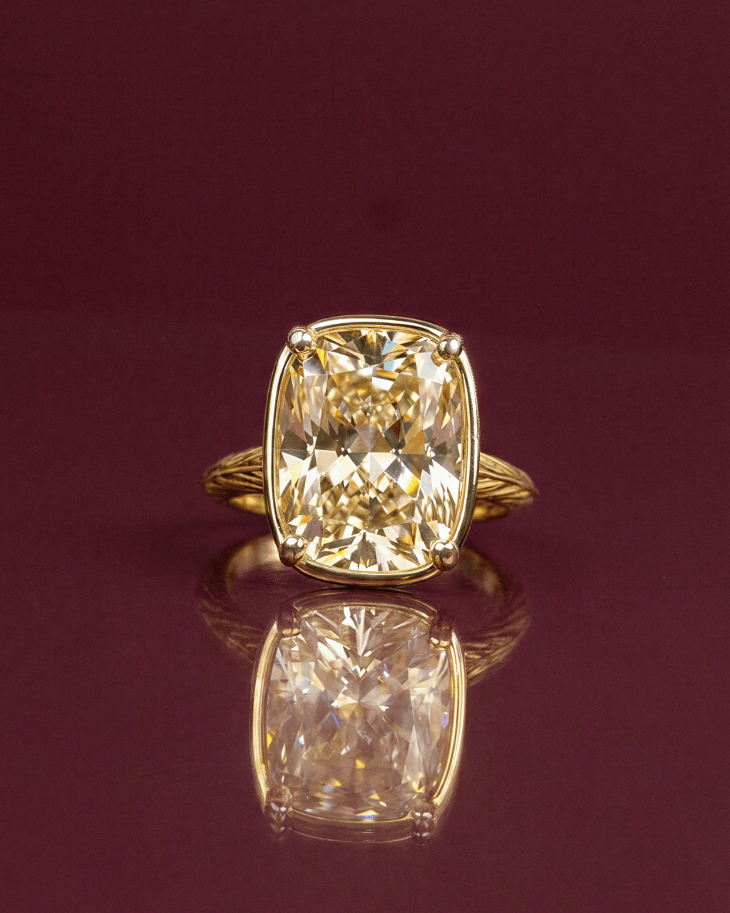 Sterling Silver Elongated Cushion Light Yellow CZ Cocktail Ring - Sterling Forever