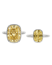 Sterling Silver Light Yellow Elongated Cushion Ring - Original & Mini Bundle