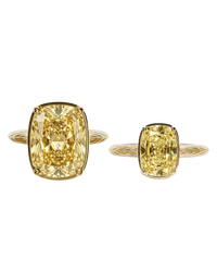 Sterling Silver Light Yellow Elongated Cushion Ring - Original & Mini Bundle