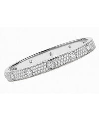 Lumière Clear CZ Bangle with pavé-set clear cubic zirconia stones