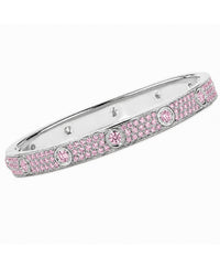 Lumière Pink CZ Bangle with pavé-set pink cubic zirconia stones