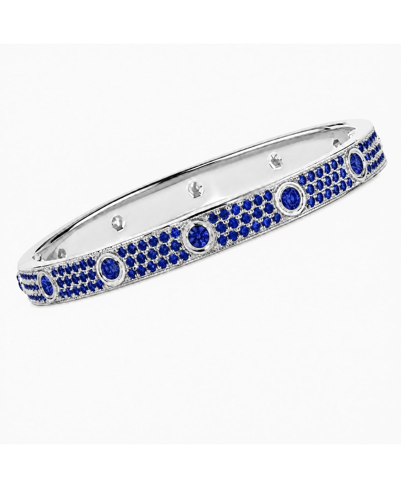 Lumière Sapphire CZ Bangle with pavé-set sapphire cubic zirconia stones