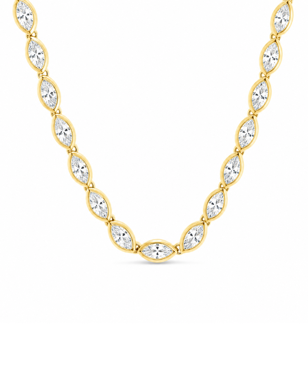 Helene Marquise Cut Tennis Necklace