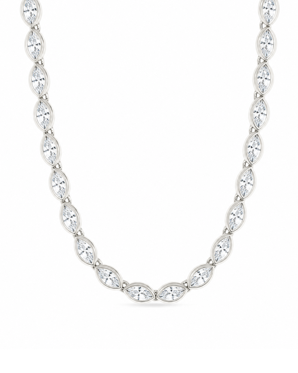 Helene Marquise Cut Tennis Necklace