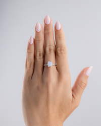 Sterling Silver Mini Frosted Opal Elongated Cushion Ring