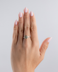 Sterling Silver Mini Greenish Brown Opal Elongated Cushion Ring
