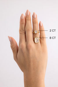 Sterling Silver Moonstone Elongated Cushion Ring - Original & Mini Bundle