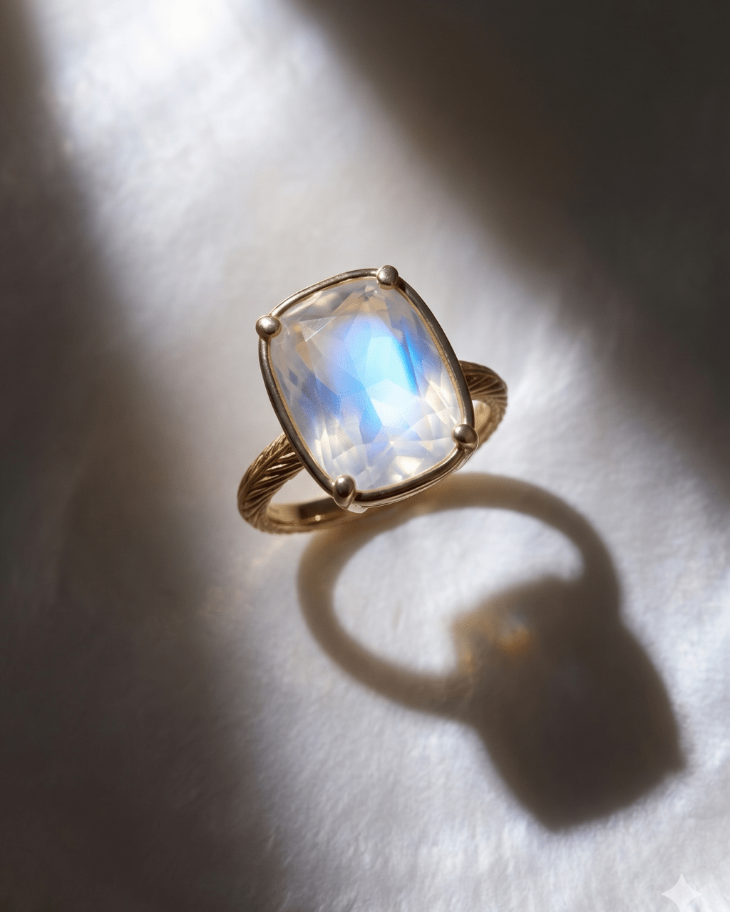 Sterling Silver Elongated Cushion Moonstone Cocktail Ring - Sterling Forever