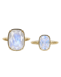 Sterling Silver Moonstone Elongated Cushion Ring - Original & Mini Bundle