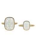 Sterling Silver Opal Elongated Cushion Ring - Original & Mini Bundle