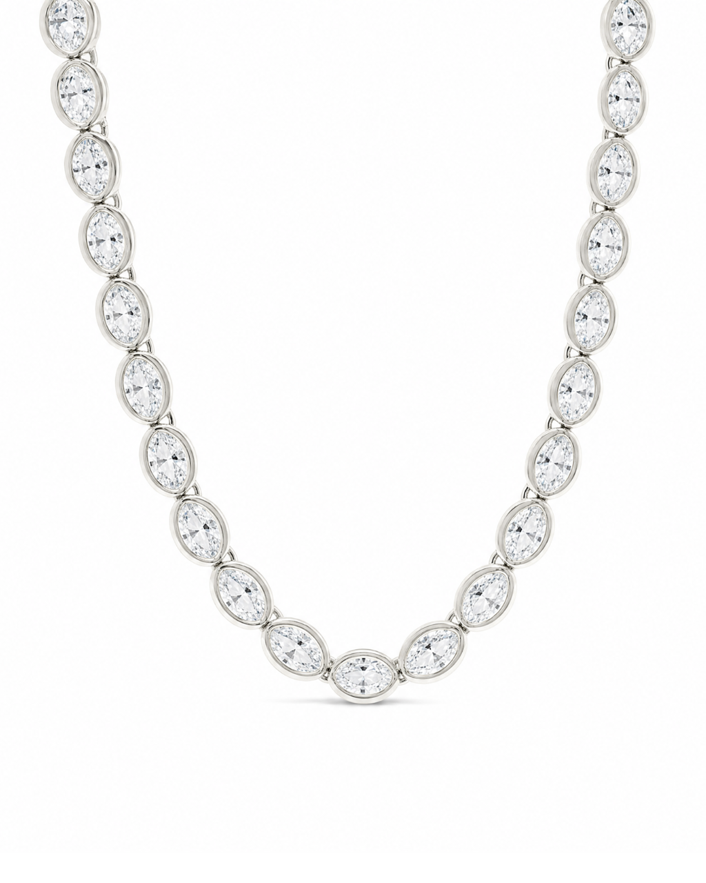 Helene Oval Cut Tennis Necklace