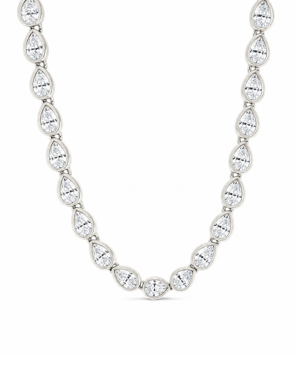 Helene Pear Cut Tennis Necklace