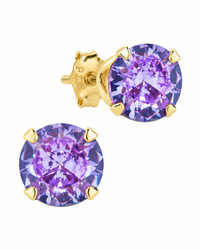Sterling Silver 7mm Periwinkle CZ Stud Earrings
