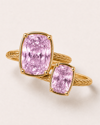 Sterling Silver Pink Sapphire Elongated Cushion Ring - Original & Mini Bundle