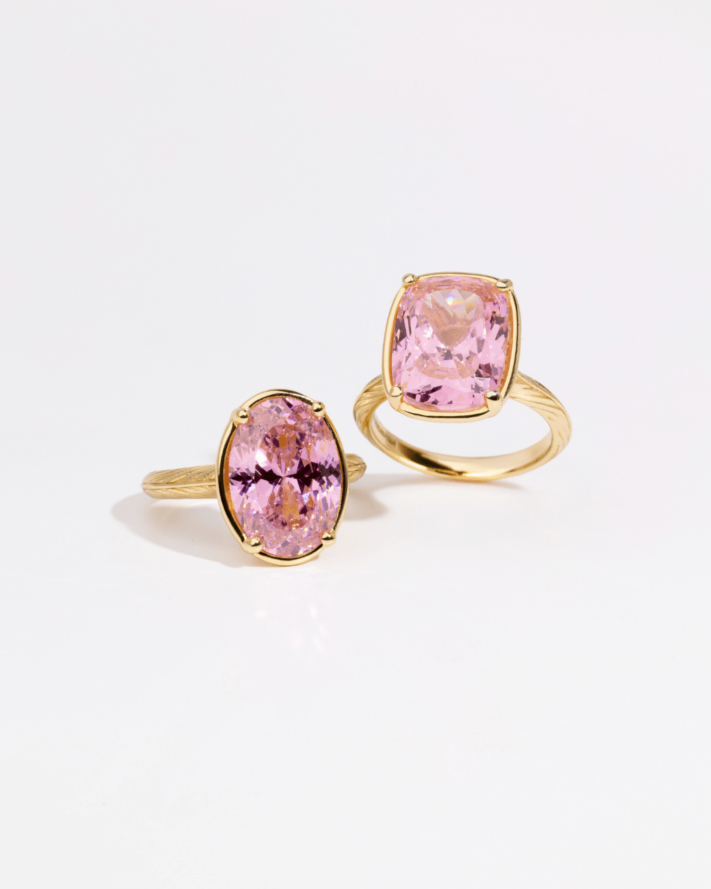 Sterling Silver Oval Cut Pink Sapphire CZ Cocktail Ring - Sterling Forever