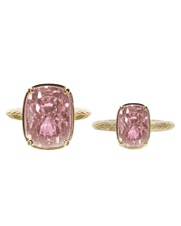 Sterling Silver Pink Sapphire Elongated Cushion Ring - Original & Mini Bundle