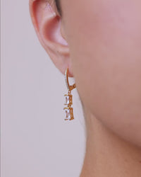 Sterling Silver Eulalia Emerald Cut CZ French Clip Earrings