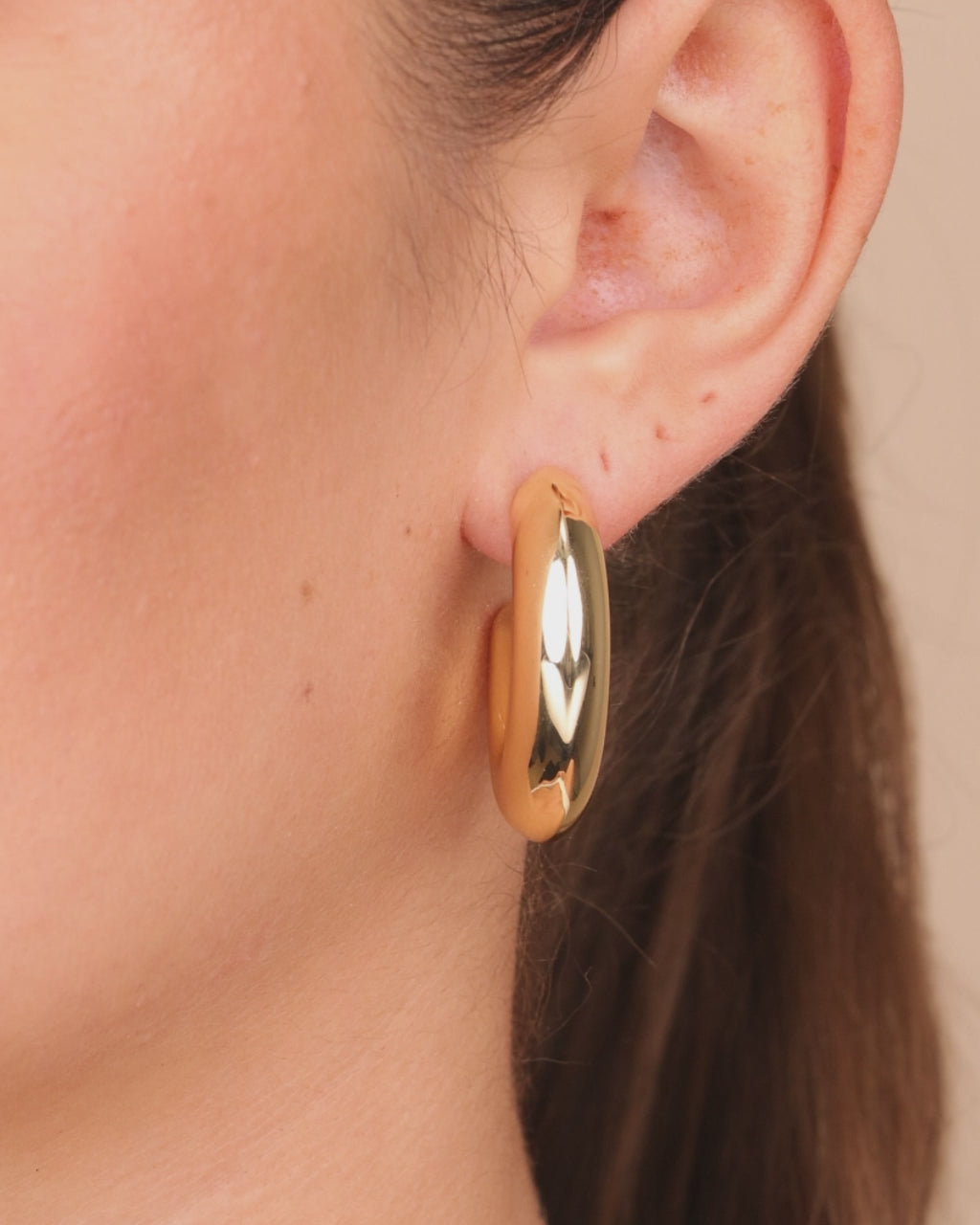 Avril Elongated Chunky Hoop Earrings