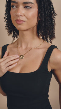 Bold CZ Zodiac Link Pendant Necklace