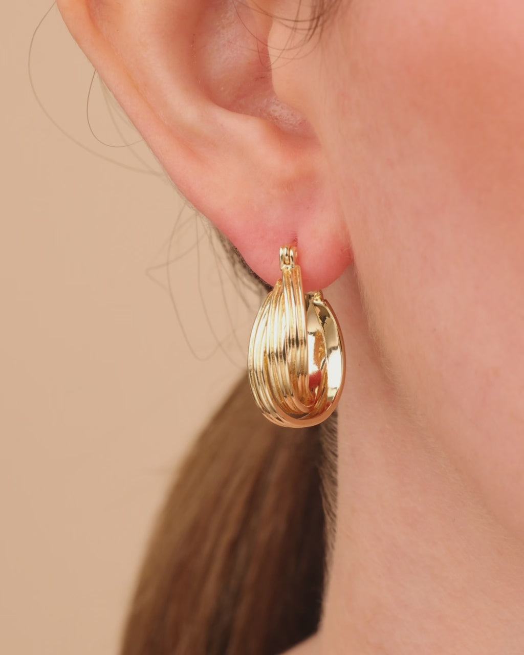 Emery Triple Row Layered Earrings