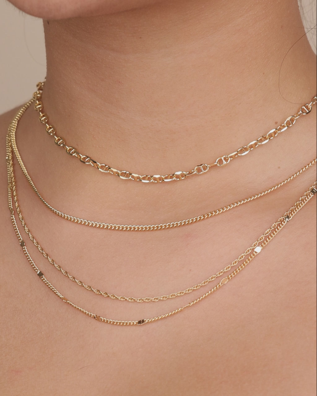 Lulu Mixed Link Layered Chain Necklace – Sterling Forever