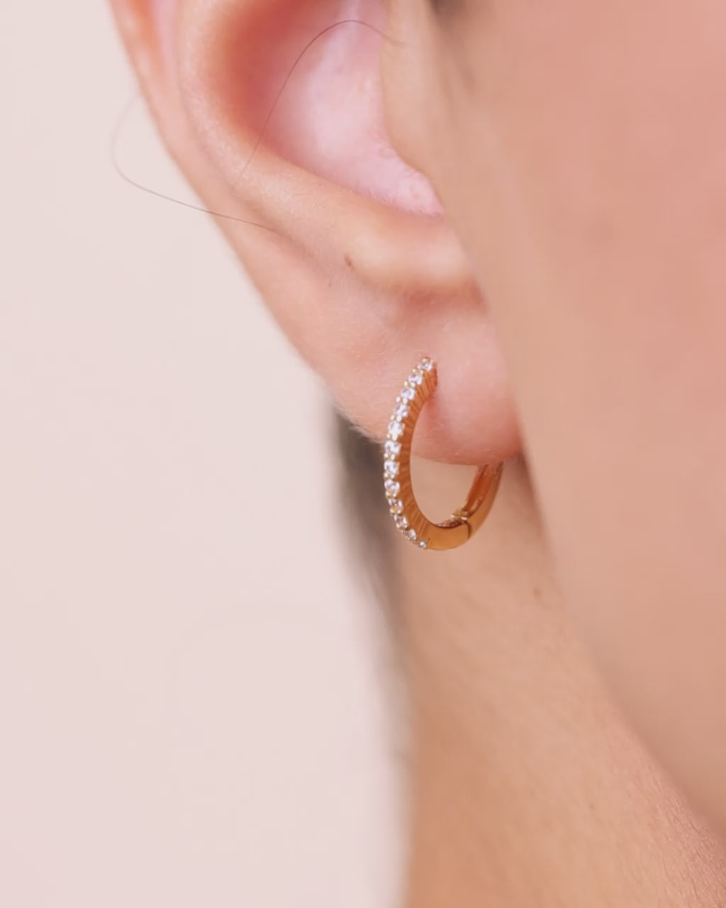 Sterling Silver Pave CZ Micro Hoops