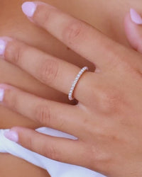 Sterling Silver Gianna Pearl Eternity Ring