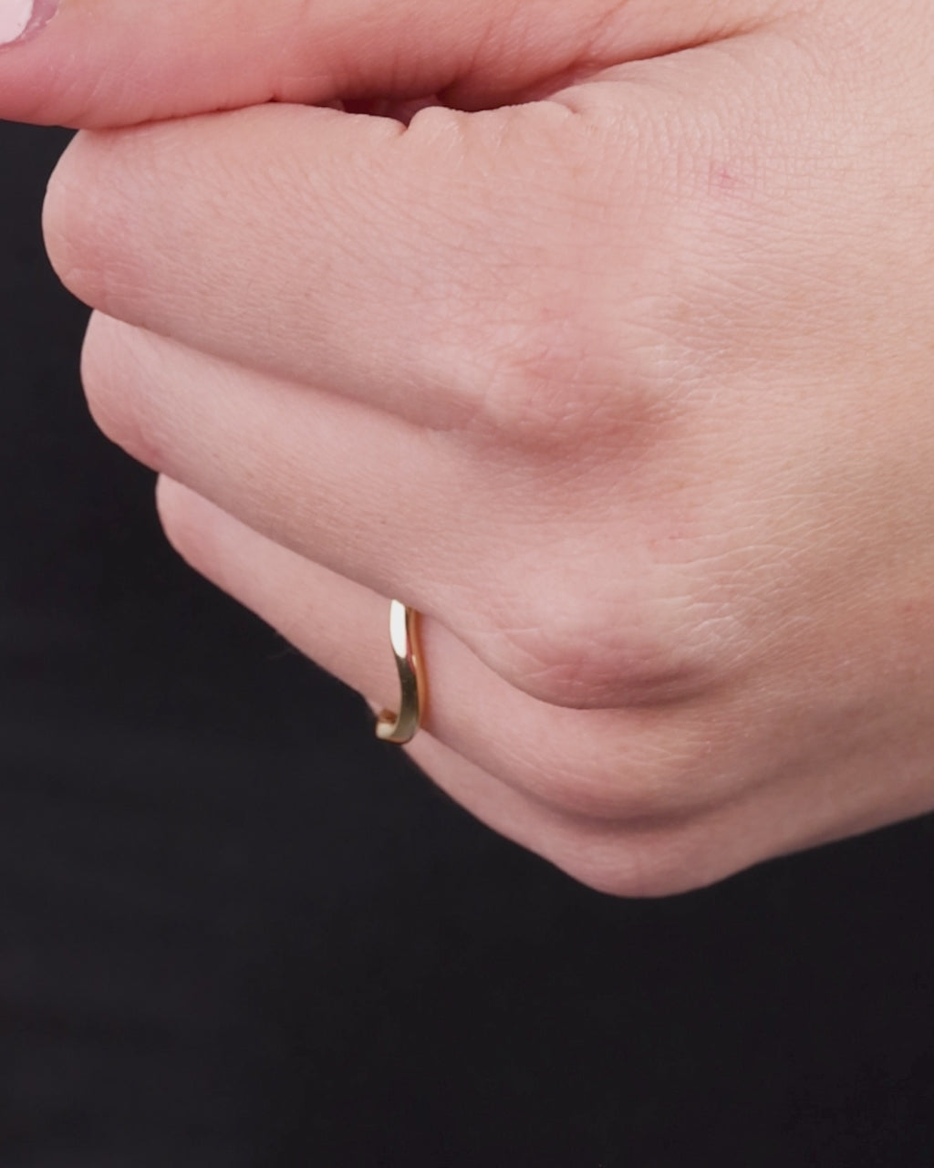 Sterling Silver Polished Crescent Stacking Ring