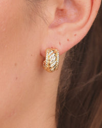 Kalina Quilted Huggie Hoop Earrings