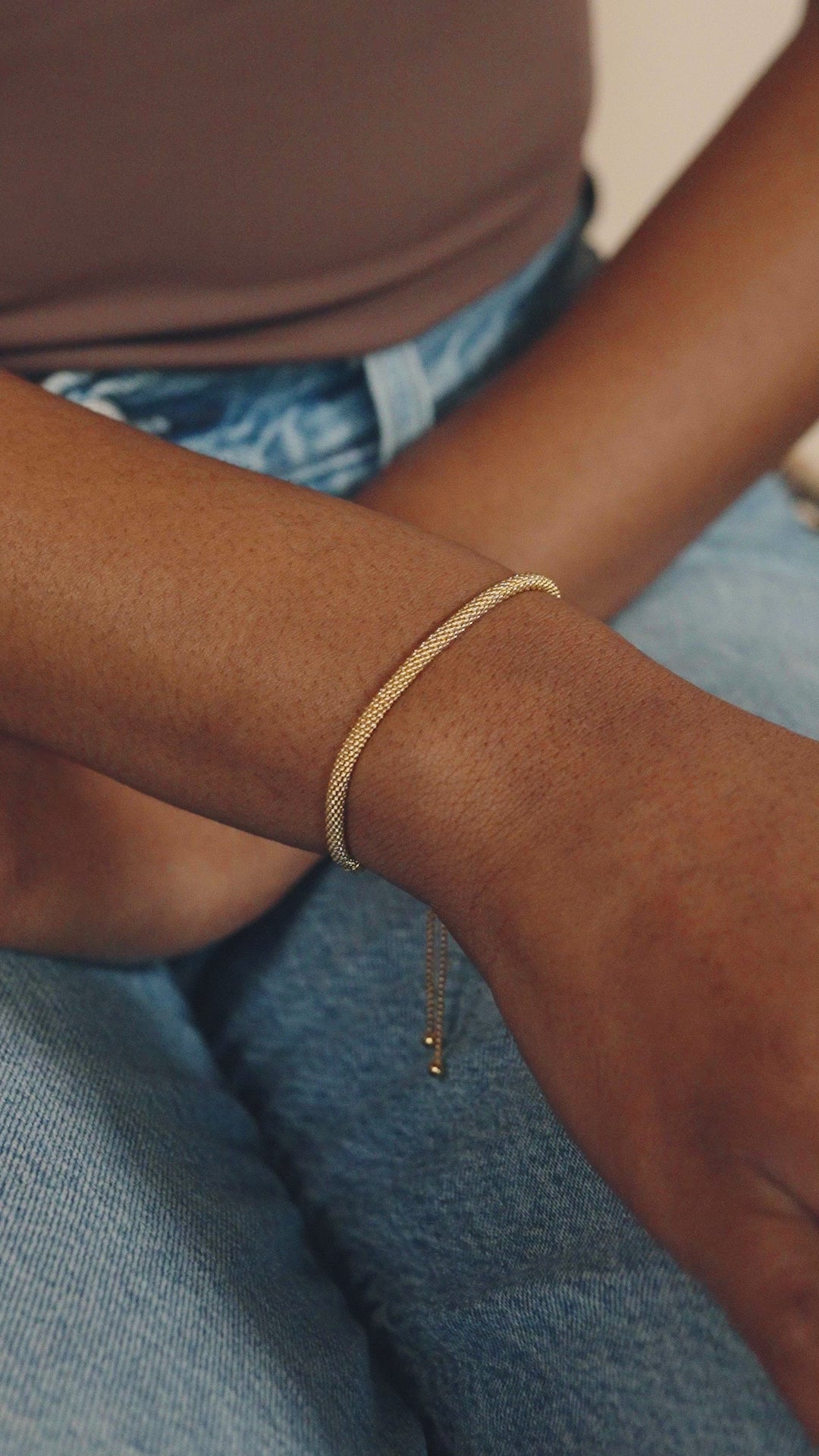 Sterling Silver Mesh Slider Bracelet