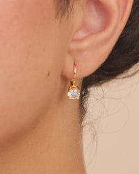 Sterling Silver Round Cut French Clip Earrings