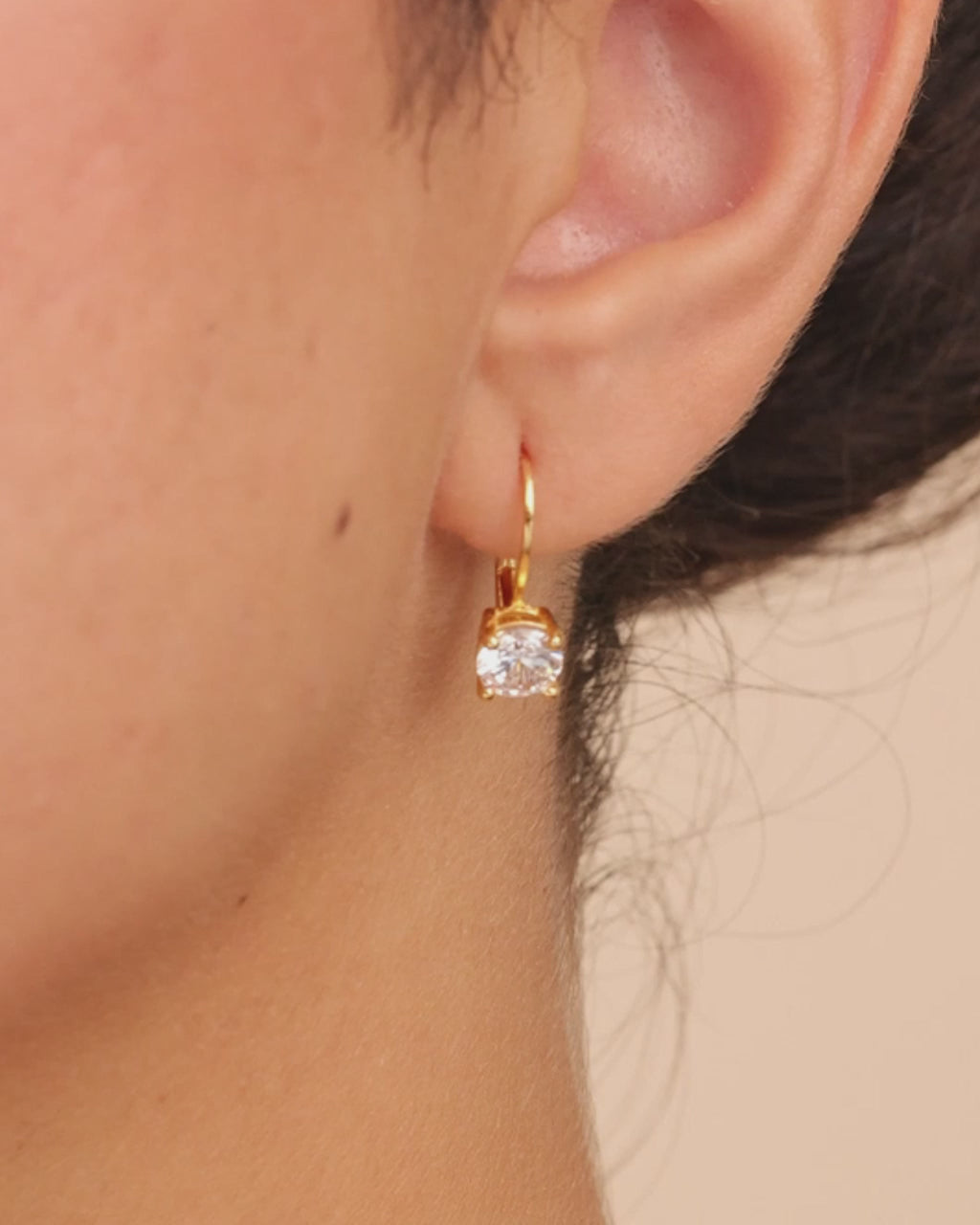 Sterling Silver Round Cut French Clip Earrings