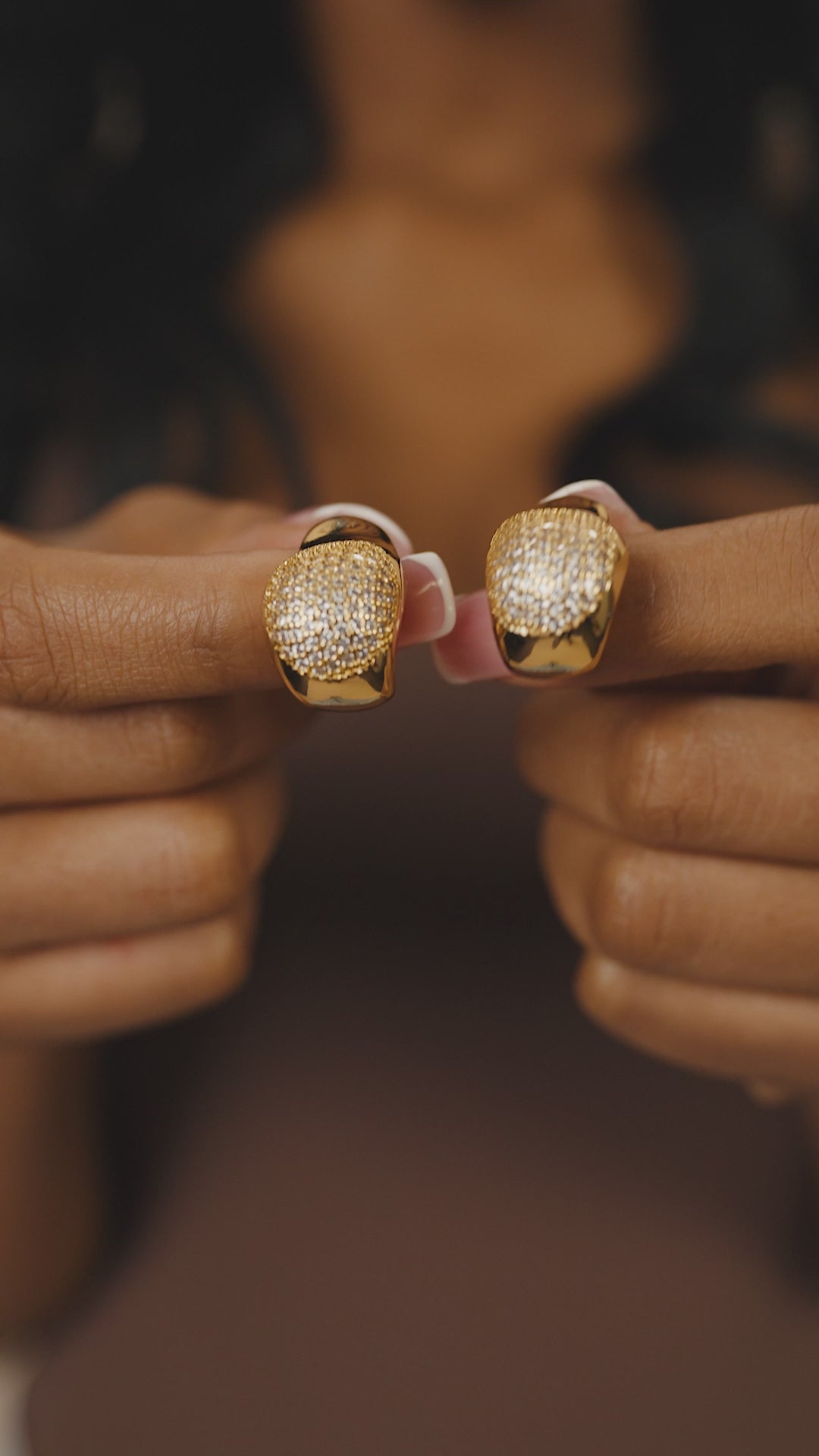 Wesley CZ Statement Huggie Hoop Earrings