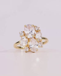Sterling Silver Oval Cluster Statement Ring