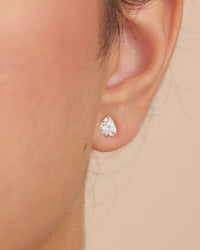 Sterling Silver Trillion Cut Prong Set Stud Earrings