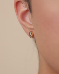 Sterling Silver Marquise Cut Bezel Set Stud Earrings