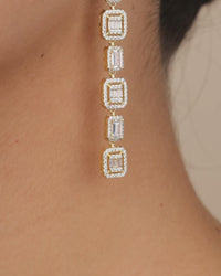 Nancy CZ Drop Stud Earrings