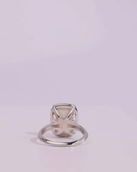 Sterling Silver Frosted Opal Elongated Cushion Ring