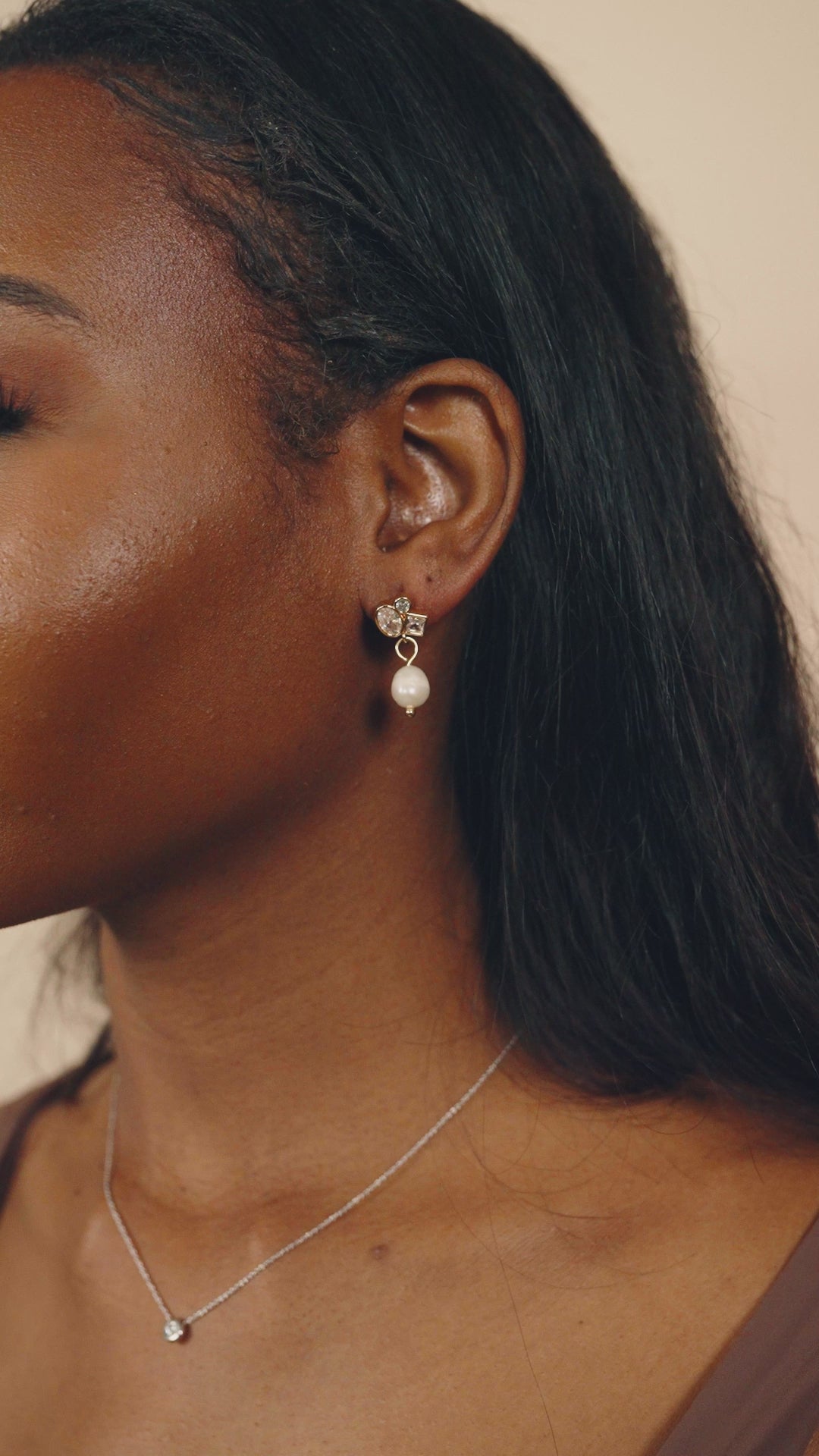Penny CZ & Pearl Cluster Studs