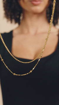 Layered Beaded Chain Necklace