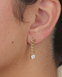 Phoebe CZ Chain Link Drop Stud Earrings